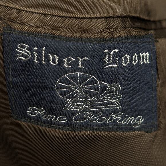 Silver Loom 42R Men's Blazer Gray Two Button Made in USA Vintage Suit Jacket - Picture 3 of 6